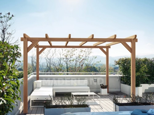 Pergola en bois autoportante - modèle SITGES - 400 x 300 cm