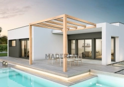 Pergola en bois adossée - modèle BURGOS - 500 x 400 cm