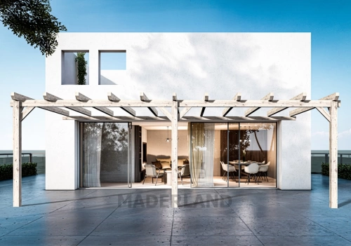 Pergola en bois adossée - modèle SEVILLA - 1000 x 500 cm