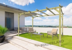 Pergola en bois autoportante - modèle BARCELONA - 600 x 420 cm