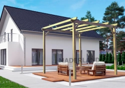 Pergola en bois autoportante - modèle MADRID - 420 x 420 cm