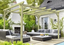 Pergola en bois autoportante - modèle CAMBADOS - 420 x 300 cm