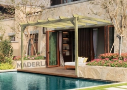 Pergola en bois adossée - modèle NARBONNE - 420 x 300 cm