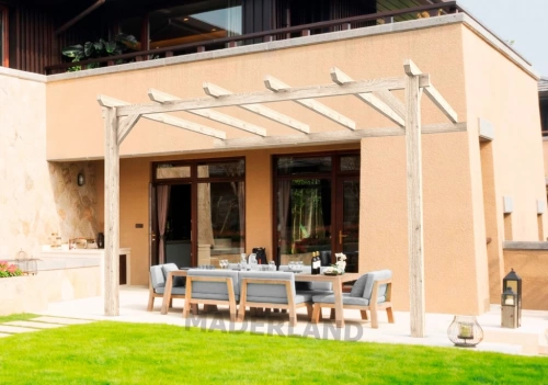 Pergola en bois adossée - modèle CÁDIZ - 600 x 400 cm