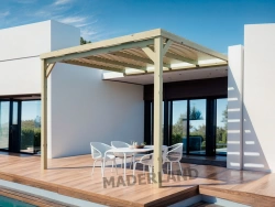 Pergola en bois adossée semi-couverte – modèle MONTPELLIER – 400 x 300 cm
