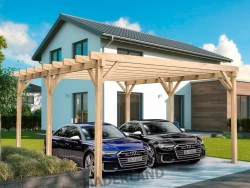 Carport en bois autoportant – modèle NÎMES – 400 x 400 cm