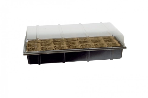 Mini serre avec plaque de culture biodégradable