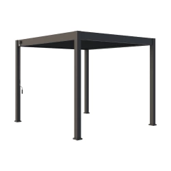 Pergola bioclimatique autoportante anthracite - 300 x 300 x H. 258 cm