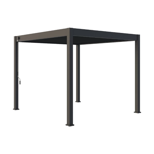 Pergola bioclimatique autoportante anthracite - 300 x 300 x H. 258 cm
