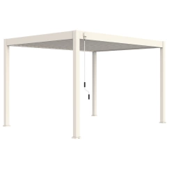 Pergola bioclimatique autoportante blanc - 300 x 400 x H. 258 cm