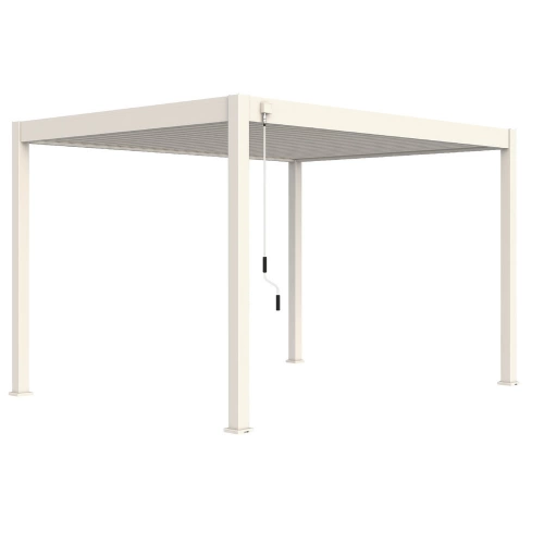 Pergola bioclimatique autoportante blanc - 300 x 400 x H. 258 cm