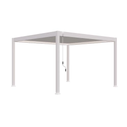 Pergola bioclimatique autoportante blanc - 400 x 400 x H. 258 cm