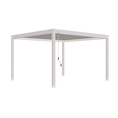 Pergola bioclimatique autoportante blanc - 400 x 400 x H. 258 cm