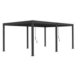 Pergola bioclimatique autoportante anthracite - 400 x 600 x H. 258 cm