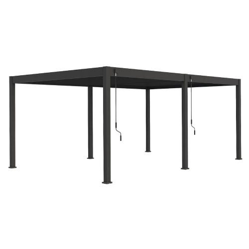Pergola bioclimatique autoportante anthracite - 400 x 600 x H. 258 cm