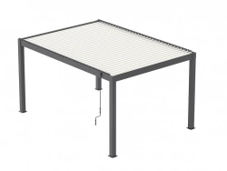 Pergola Mira 3x4 Alu et Lames - Graphite et Blanc