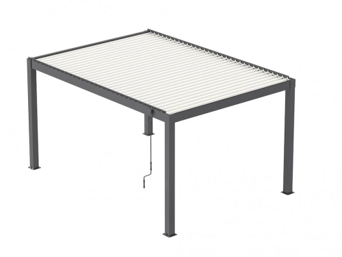 Pergola Mira 3x4 Alu et Lames - Graphite et Blanc