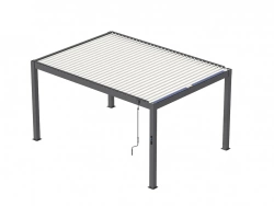 Pergola Mira 3x4 Solar Alu/Lames - Graphite/Blanc