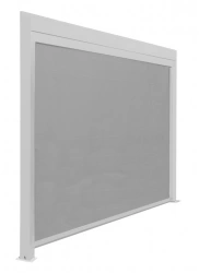 Rideau BioClim 4M pour Pergola Adossée - Aluminium époxy blanc - TPEP perle