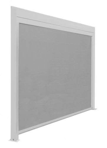 Rideau BioClim 4M pour Pergola Adossée - Aluminium époxy blanc - TPEP perle