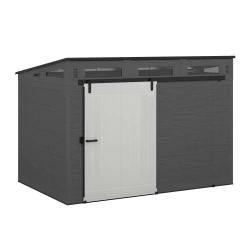 Abri de jardin anthracite 7 ,30m² + plancher - polyéthylène - 25mm MODERN