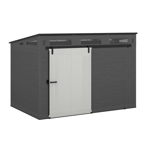 Abri de jardin anthracite 7 ,30m² + plancher - polyéthylène - 25mm MODERN