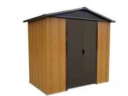 Abri Métal 65WGY - S.H. T. 2,77 m² - H. 189 cm - Marron bois