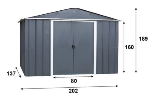 Abri Métal 65AEYZ - S.H. T. 2,77 m² - H. 189cm - Anthracite