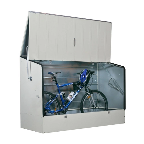 Abri à vélos en métal 1750L crème + kit d'ancrage - Bicycle Store